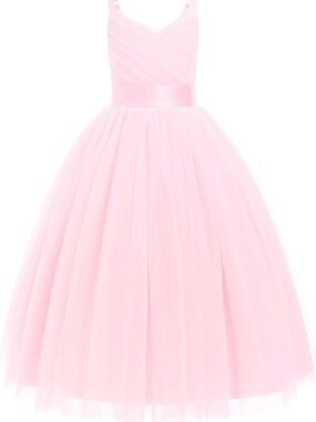 Girls' Pink Tulle Party Dress with Satin Waistband size 14, NWT